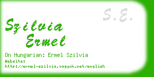 szilvia ermel business card